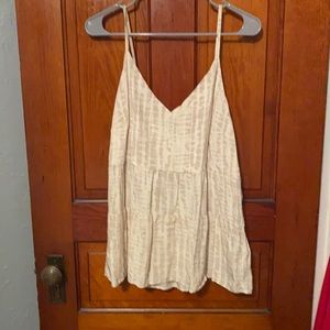 Tan tank top with darker tan pattern